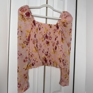 Express Floral Blouse in Pink and Yellow